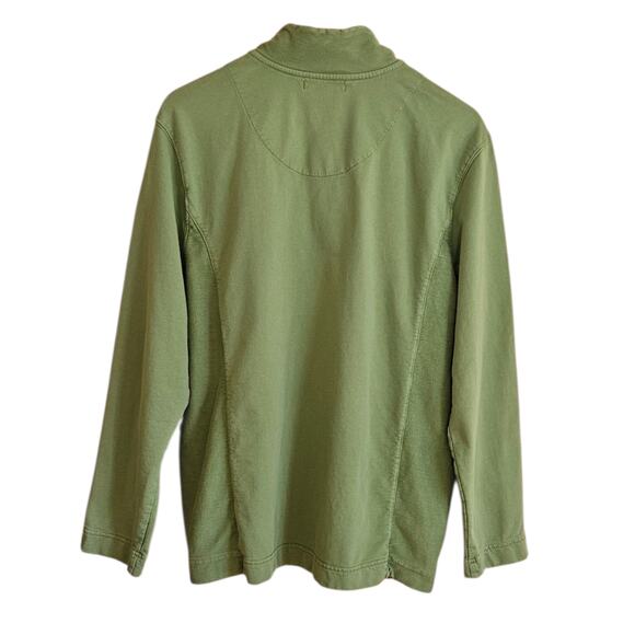 Coldwater Creek 1/4 Pullover Cotton Sweatshirt Sweater Green Women's Large - Picture 5 of 6